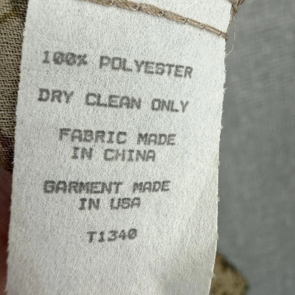 Double D Ranch Button-Up Womens XS Beige Floral Chiffon Lightweight Long Sleeve - Picture 4 of 13